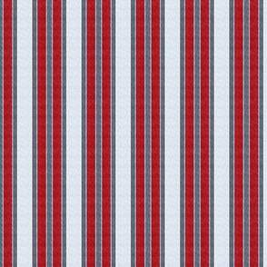 wavy stripes - red white on gray and navy