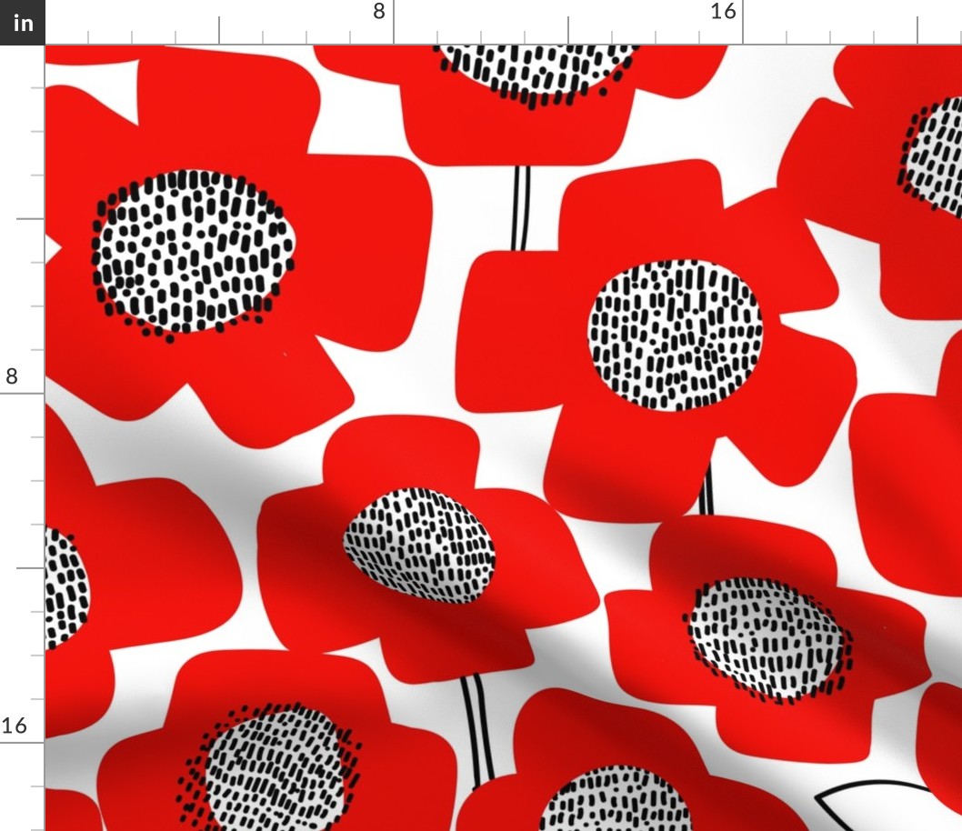 PopUpFlower_BrightRed/White_30.67"