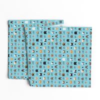 adopt don't shop cat fabric - rescue cat fabric , cat adoption fabric, cats - light blue