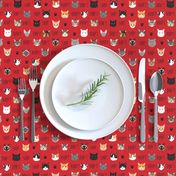 adopt don't shop cat fabric - rescue cat fabric , cat adoption fabric, cats -red