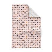 adopt don't shop cat fabric - rescue cat fabric , cat adoption fabric, cats - pink