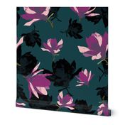 Moody Magnolia Teal Background