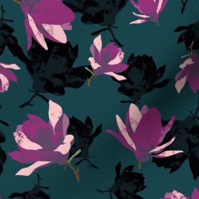 Moody Magnolia Teal Background
