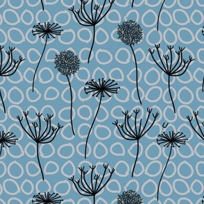 Abstract Floral Seafoam Blue