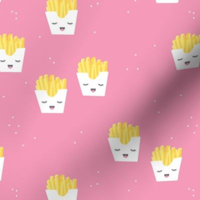 Cute kawaii fries fun japanese food design kids pink girls