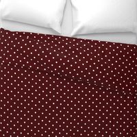 Polka Dotties // White on Maroon Red