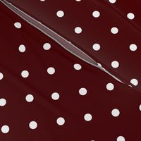 Polka Dotties // White on Maroon Red