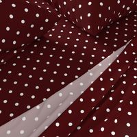 Polka Dotties // White on Maroon Red