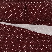 Polka Dotties // White on Maroon Red