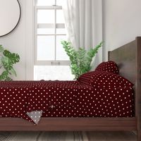 Polka Dotties // White on Maroon Red