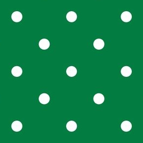 Polka Dotties // White on Kelly Green