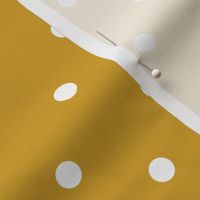 Polka Dotties // White on Mustard