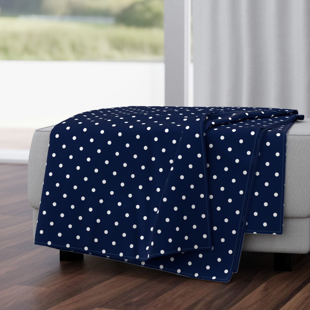 Polka Dotties // White on Navy