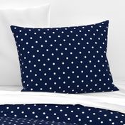 Polka Dotties // White on Navy