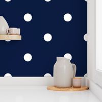 Polka Dotties // White on Navy