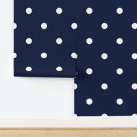 Polka Dotties // White on Navy