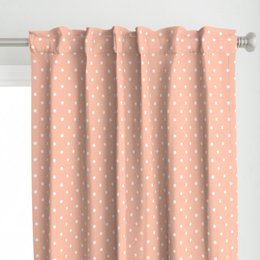 Polka Dotties // White on Peachy