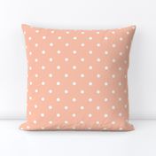 Polka Dotties // White on Peachy