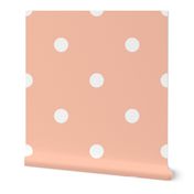 Polka Dotties // White on Peachy