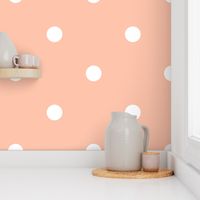 Polka Dotties // White on Peachy