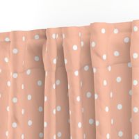 Polka Dotties // White on Peachy