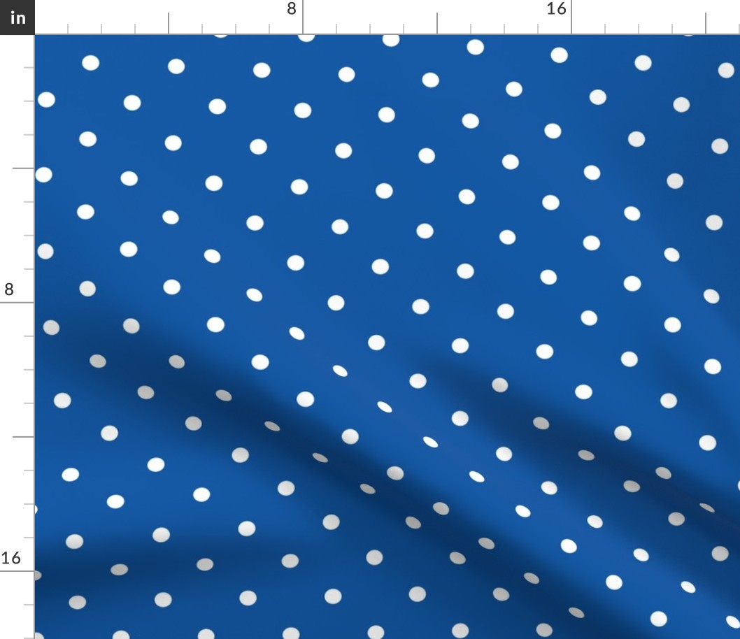 Polka Dotties // White on Royal Blue