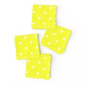 Polka Dotties // White on Yellow