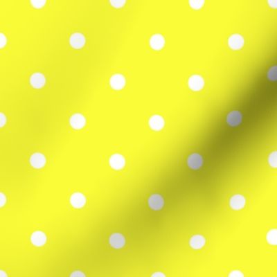 Polka Dotties // White on Yellow