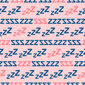 catching zzzs - blue pink