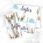 Ivory Blush Floral Little Sister Antlers