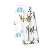 Ivory Blush Floral Little Sister Antlers