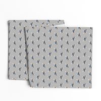 beagle nautical fabric - sailor dog fabric, navy and white stripes fabric, navy and white sailor dog - grey