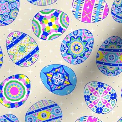 Pretty Pysanky on Eggshell