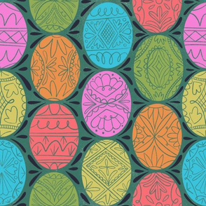 Pysanky retro eggs in color