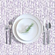 Tossed lavender sprigs on purple stripes