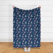 Jungle Parrots - navy