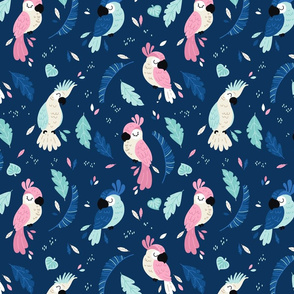 Jungle Parrots - navy