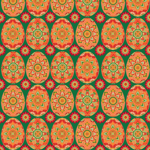 Ukrainian Pysanky Folk  (green)