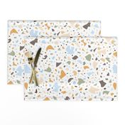 Colorful terrazzo pattern on white