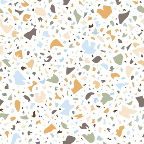 Colorful terrazzo pattern on white