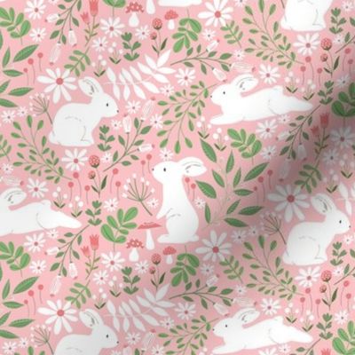 Spring Bunnies - small scale in pink