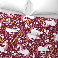 Magical Unicorns in Mulberry Large Scale