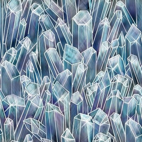 Aquamarine Quartz Crystal Field