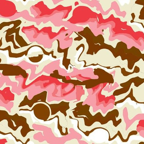 Sand and Sea Abstract  -Cream Pink Brown 