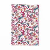 Birds and botanicals in summer pink