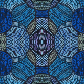 Blue tones painted lines geometric surface