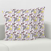 Tropical Lemon Citrus Fruit Flower Pattern