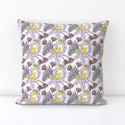 Tropical Lemon Citrus Fruit Flower Pattern