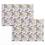 Tropical Lemon Citrus Fruit Flower Pattern