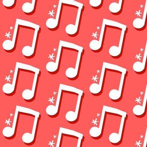 Red Music Notes
